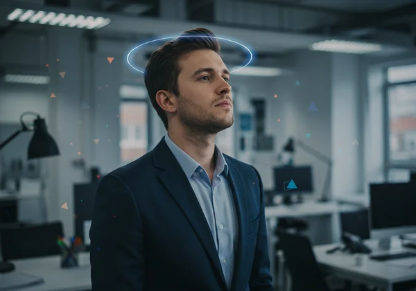 Persona che gestisce con calma lo stress in un ambiente di lavoro