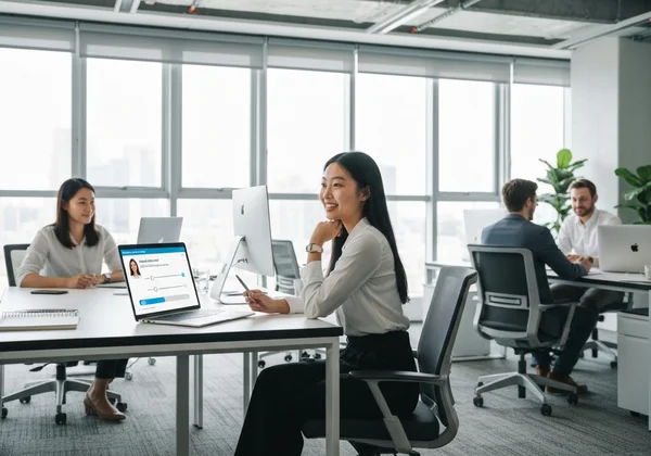 Person taking an online emotional intelligence test